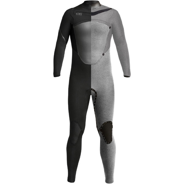 2023 Xcel Heren Axis X 4/3mm Borst Ritssluiting Wetsuit MT43Z2S0 - Black